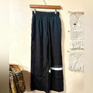 The Kit. Elegant Sophisticated Deep Green and Black Wide Leg Women's Pants